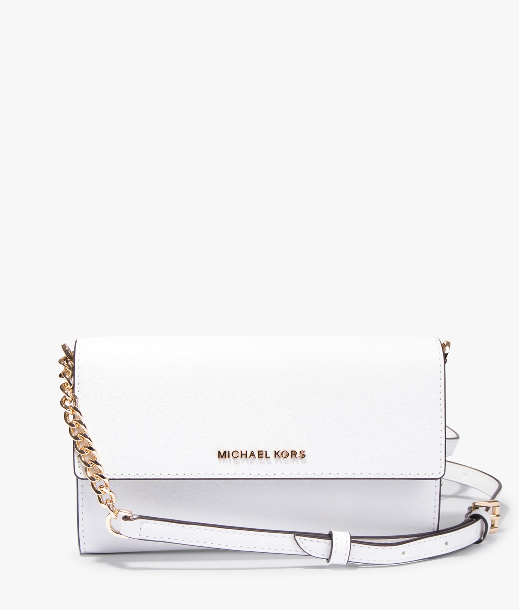 Jet set large frame crossbody in optic white