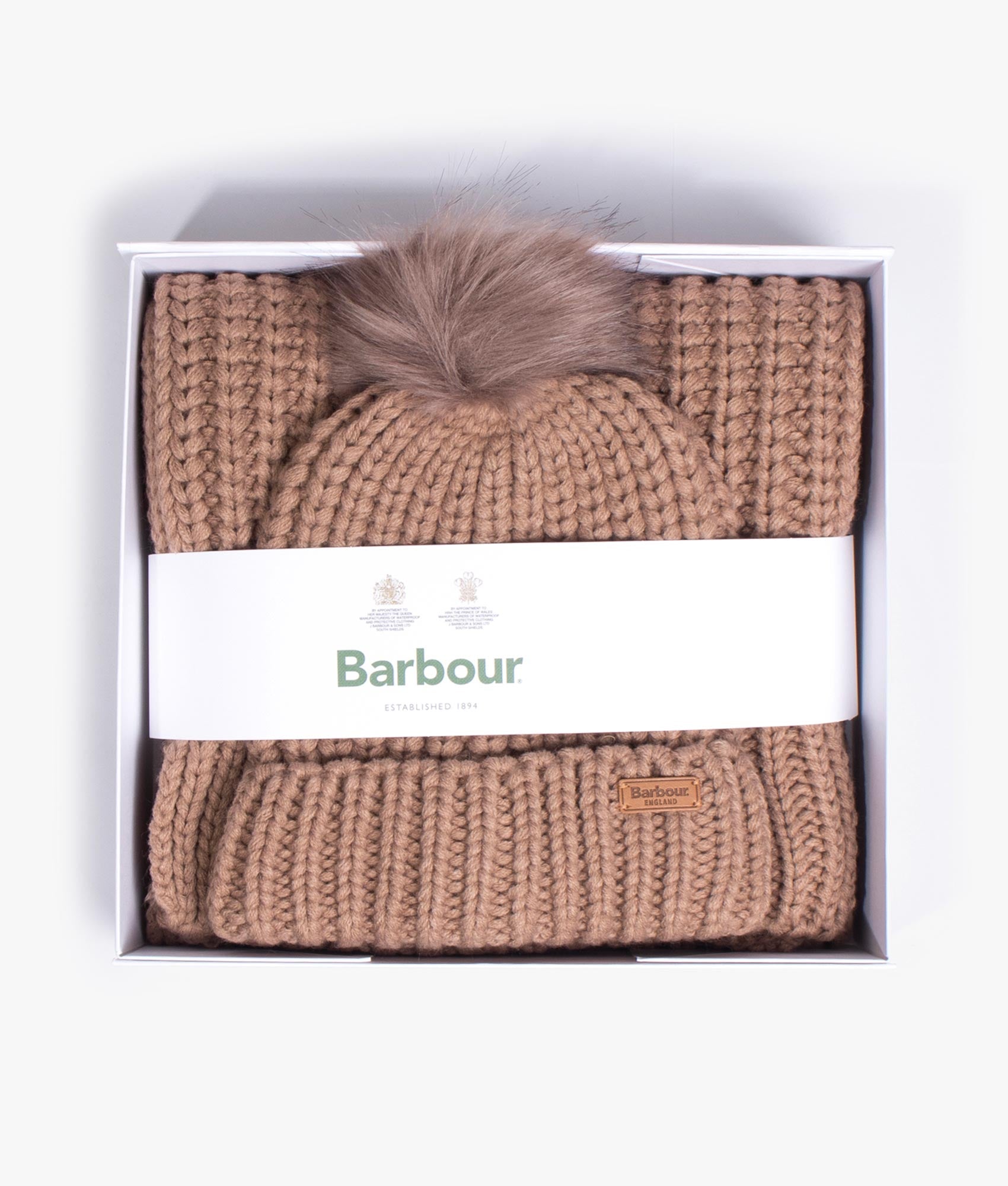 Barbour Saltburn Scarf and Beanie Set Black One Size