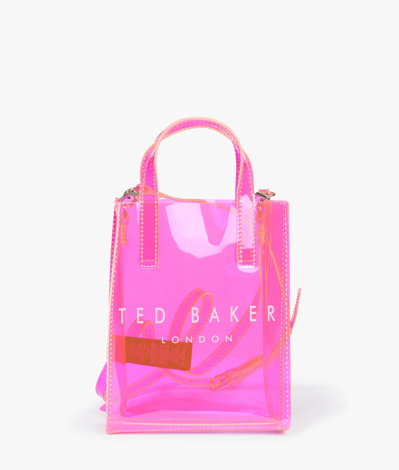 Pink clear tote bag deals