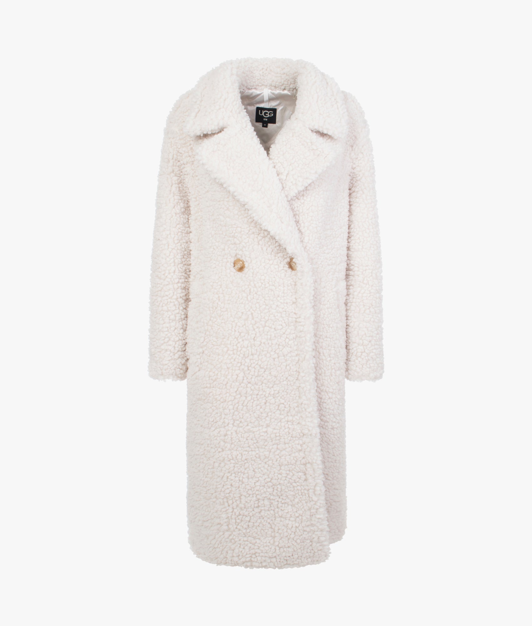 Ugg Gertrude Long Teddy Coat In Winter White Eqvvs Womens