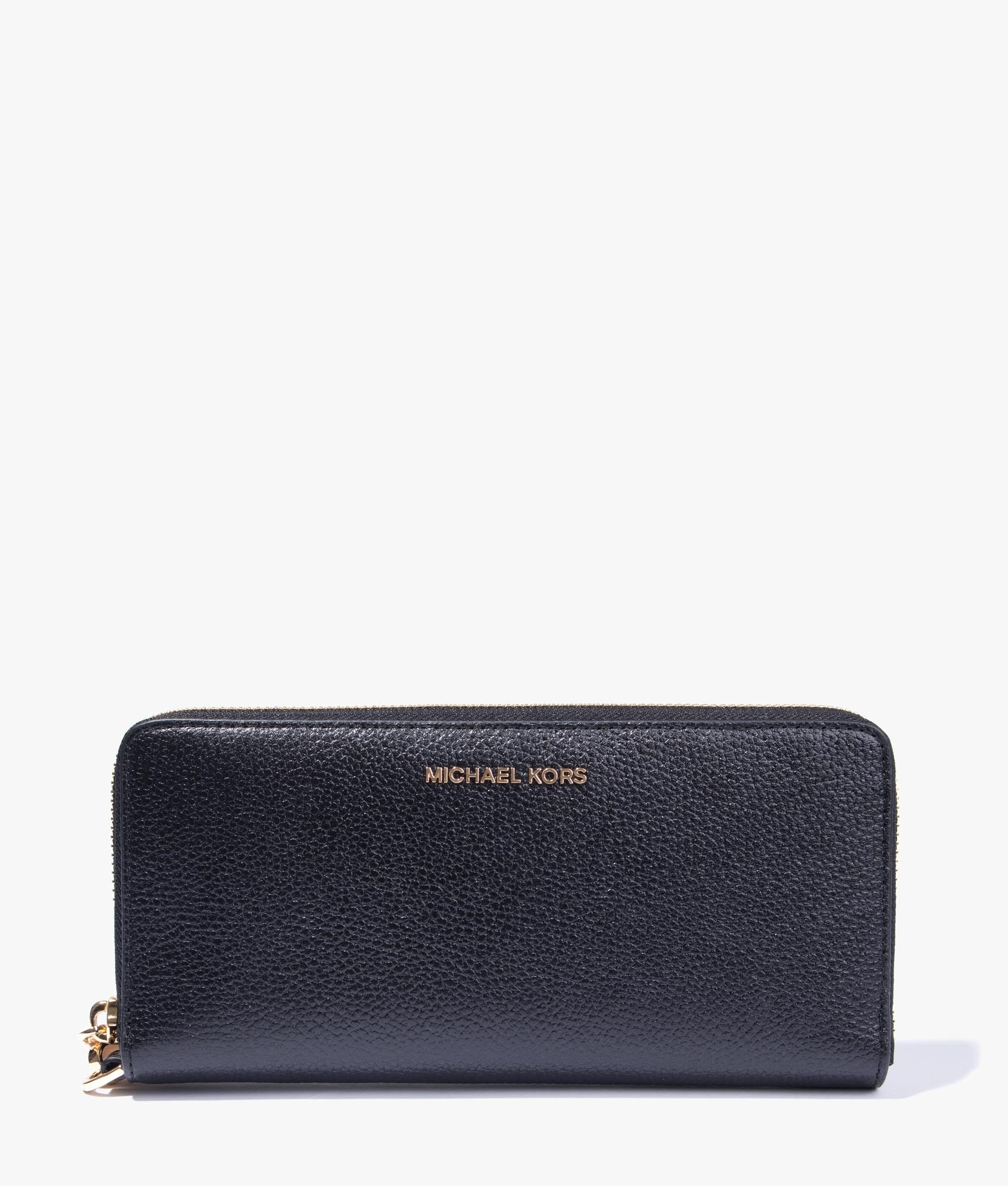 MICHAEL KORS Jet Set Black Pebbled Leather Wallet