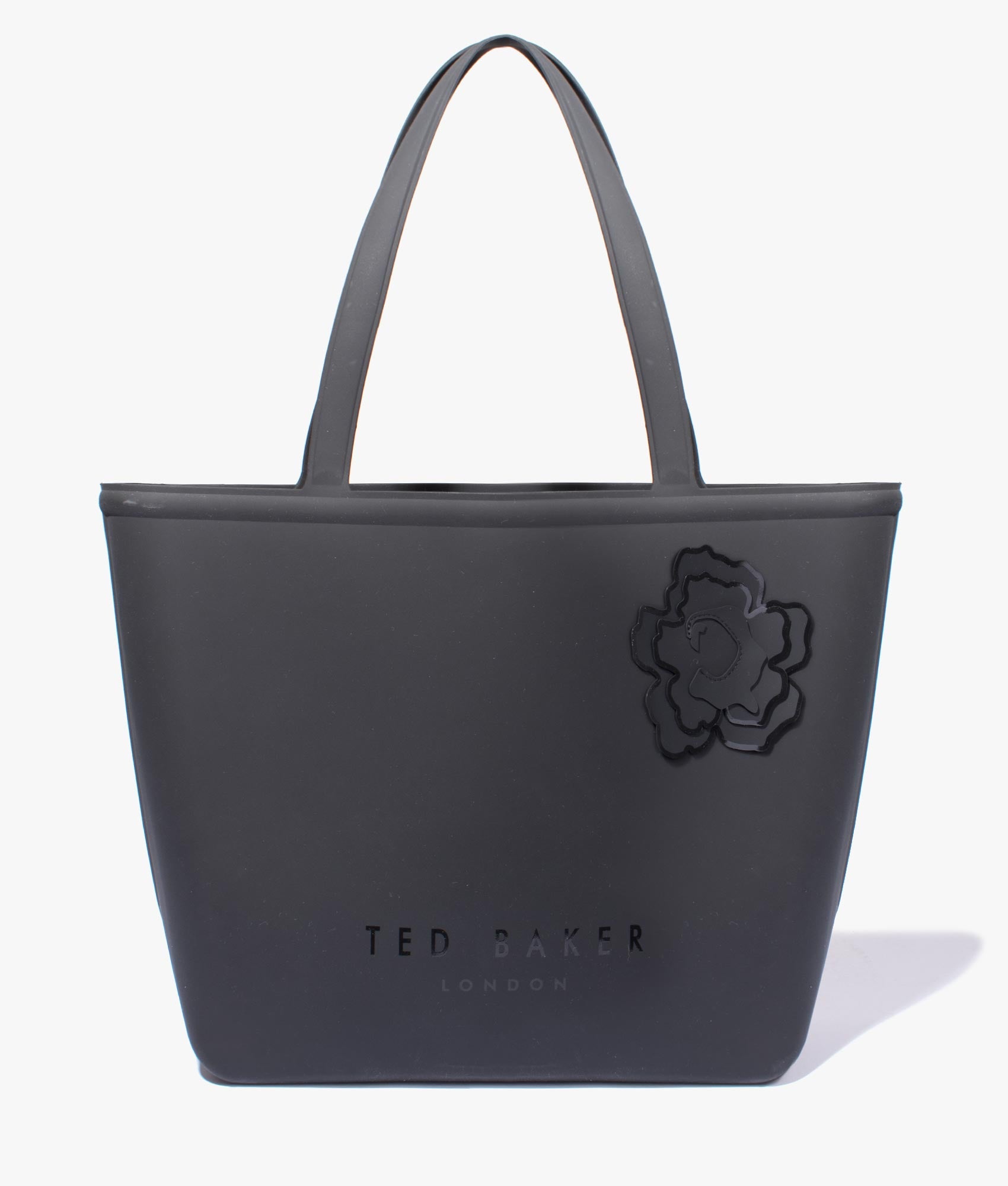 Ted Baker Jelliez flower large silicone tote in black EQVVS Womens