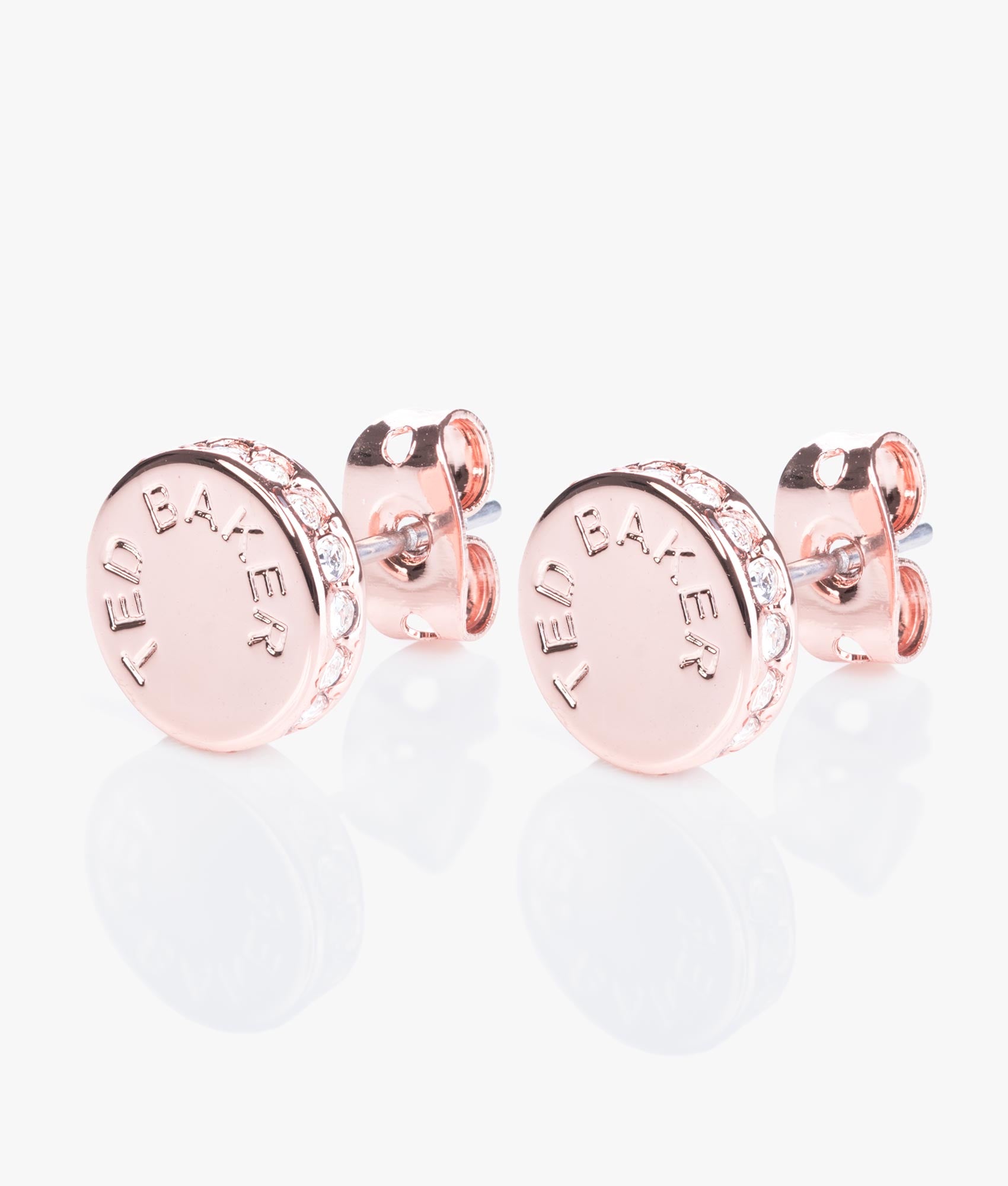 Ted Baker Jewellery | Seesay sparkle dot logo studs in rose gold