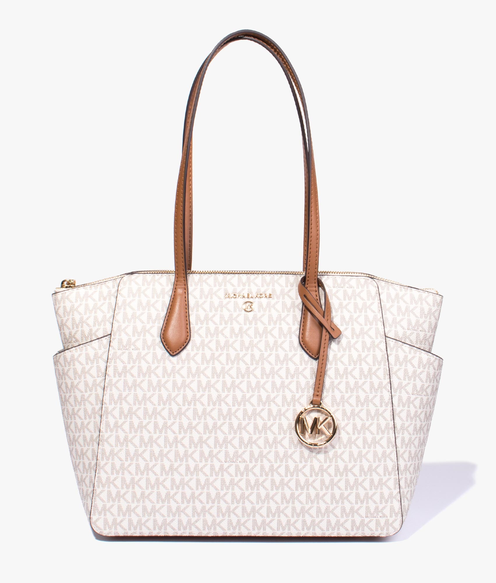 Marilyn MK logo tote in vanilla acorn