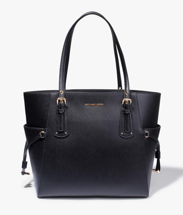 Michael Kors Voyager leather tote in black EQVVS Womens