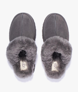 Disquette slipper in charcoal