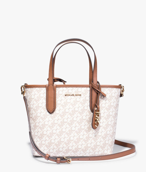 Michael Kors Eliza mini tote in vanilla and luggage EQVVS Womens