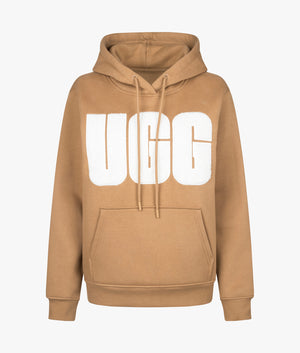 Rey uggfluff logo hoodie in chestnut