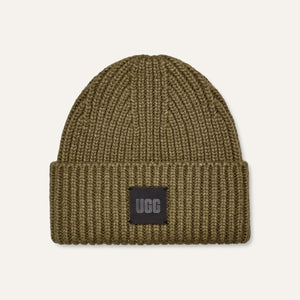 Chunky rib beanie in burnt olive