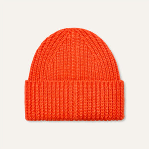 Chunky rib beanie in orange soda