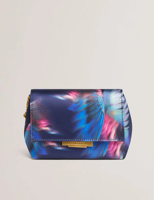 Libbea feather print evening crossbody