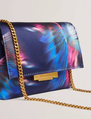 Libbea feather print evening crossbody