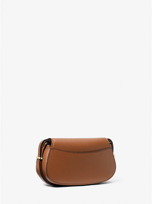 Lydia small leather crossbody bag in luggage