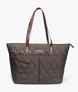 Quilted tote in olive