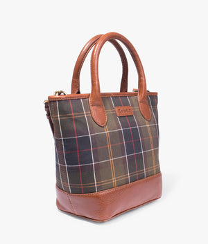 Katrine tartan leather tote