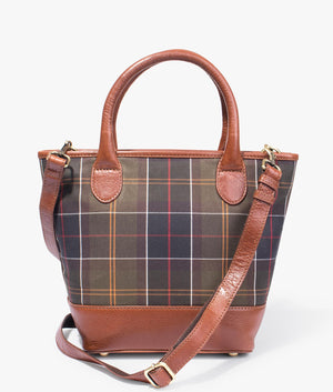 Katrine tartan leather tote