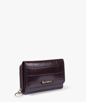 Leather french purse in black cherry