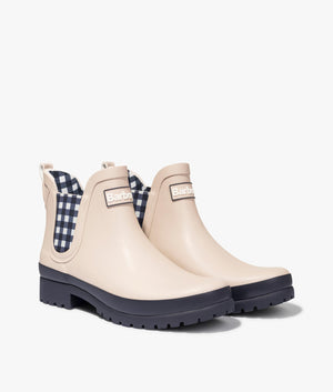 Mallow ankle wellington in salt and navy check