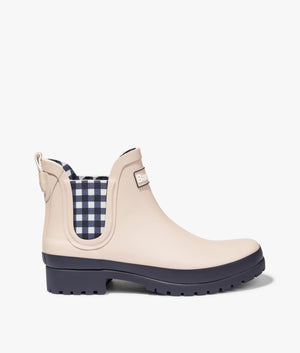 Mallow ankle wellington in salt and navy check