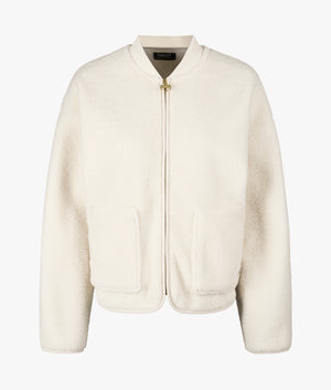 Serova fleece bomber in light stone