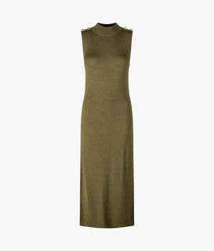 Milla knitted midi dress in empire green