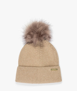 Mallory pom beanie in light trench