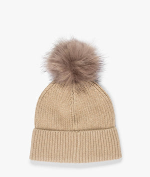 Mallory pom beanie in light trench