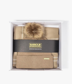 Mallory beanie and windowpane wrap gift set