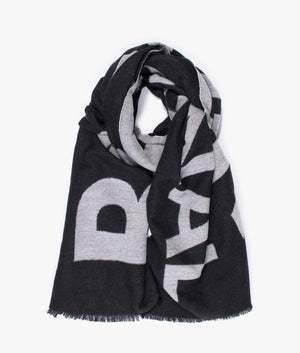 Milla logo wrap scarf in black