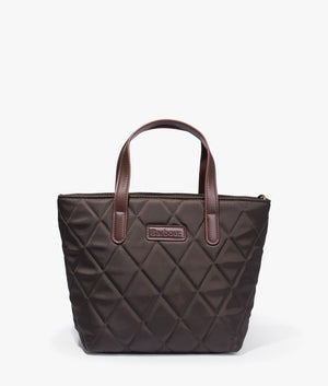 Miniquilted tote bag in olive