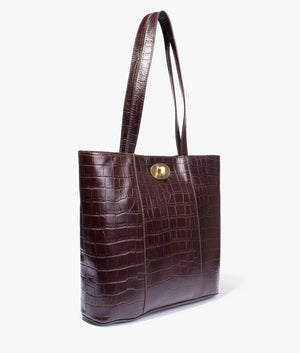 Eilein leather tote in black cherry