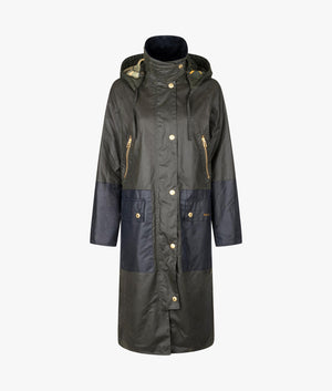 Carolyn wax coat in archive olive