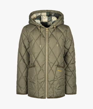 Erin quilted puffer jacket in deep olive