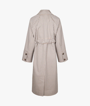 Beatrix check showerproof coat in sky micro check