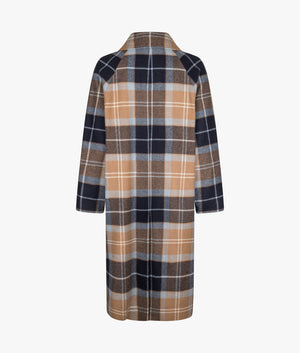 Kira wool car coat in sky dress tartan