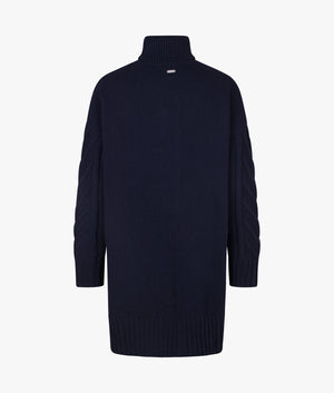 Beatrix cable knitted dress in navy