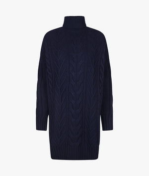 Beatrix cable knitted dress in navy