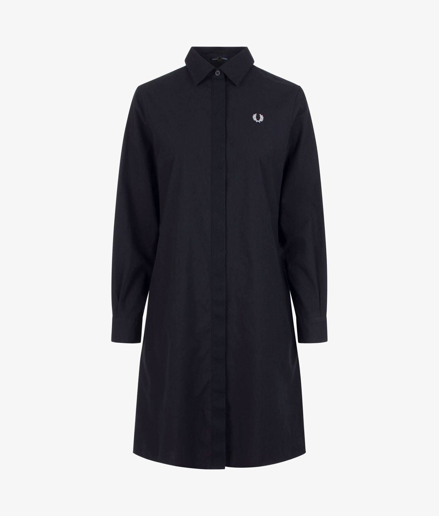 Fred Perry | Fishtail hem shirt dress in black | EQVVS Womens