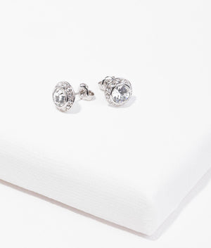 Soletia solitaire sparkle crystal studs in silver