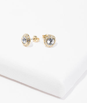 Soletia solitaire sparkle crystal studs in gold