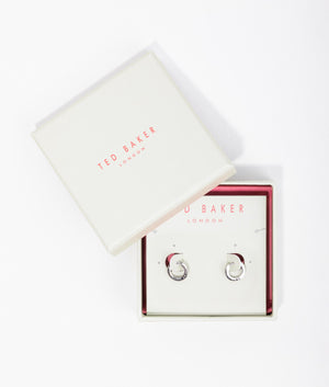 Crisete logo hopp earrings in silver