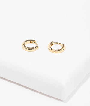 Crisete logo hoop earrings in gold