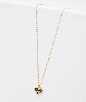 Morelie monogram heart pendant in gold and lapis