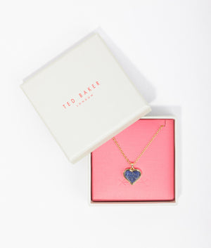 Morelie monogram heart pendant in gold and lapis