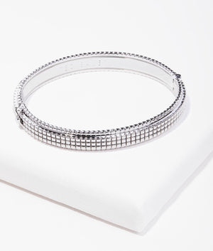 Cherlie matrix hinged bangle in silver