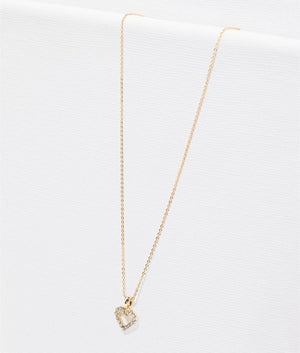 Amore crystal halo heart pendant in gold