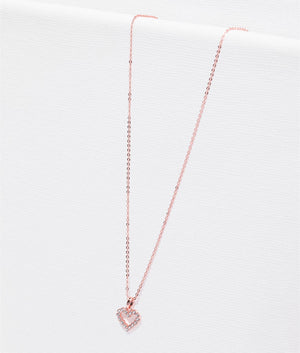 Amore crystal halo heart pendant in rose gold