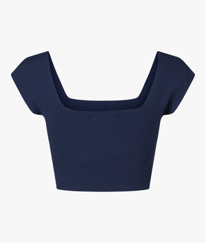 Brenha cropped knitted vest top in dark blue