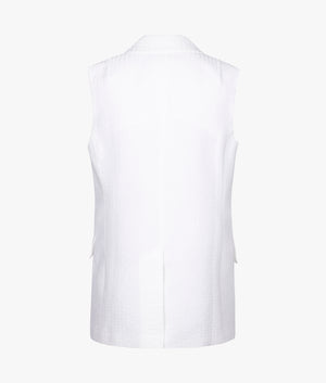 Charu seersucker sleeveless blazer in white