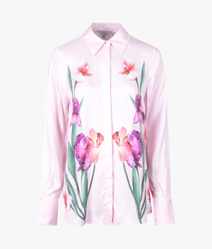 Danube printed longline shirt in light pink